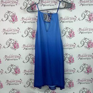 Dress tie up front ombré sundress flowy Blue Sleeveless Dress